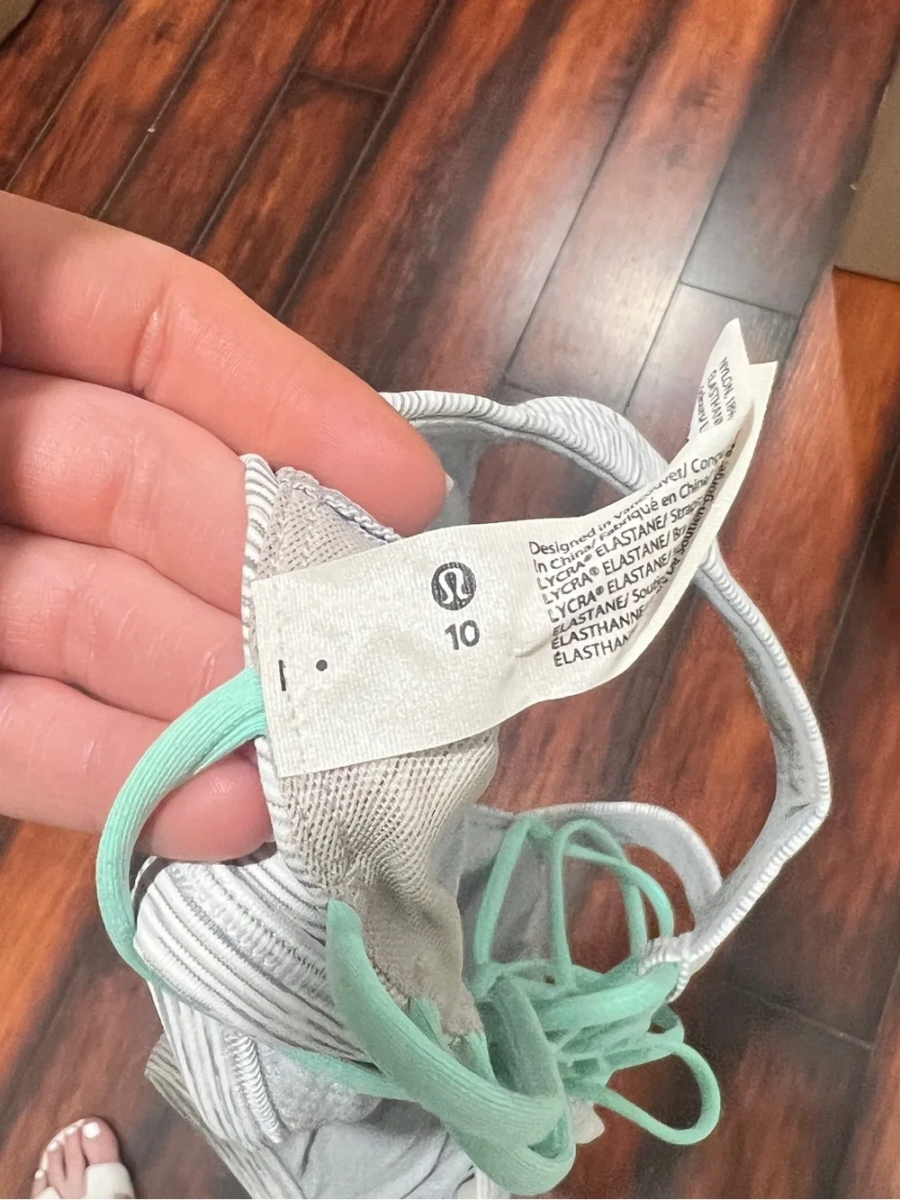 Seamless Heather Gray Bralette with Mint Strappy Back